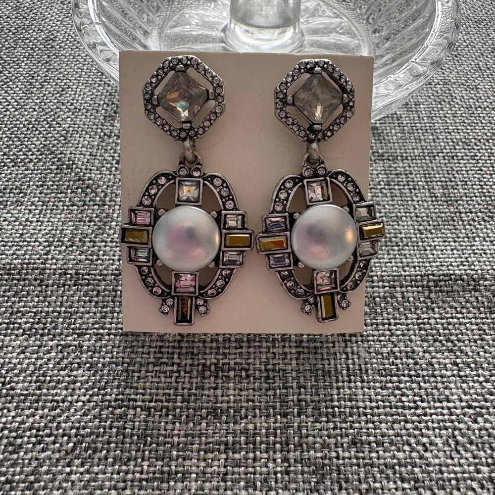 Elegant Silver and Gold Statement Earrings